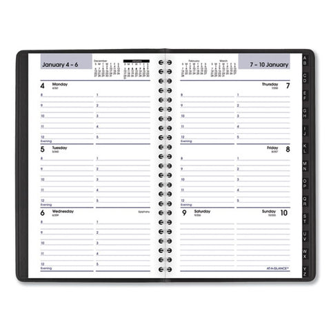 Dayminder Block Format Weekly Appointment Book, Tabbed Telephone/add Section, 8.5 X 5.5, Black, 12-month (jan To Dec): 2025