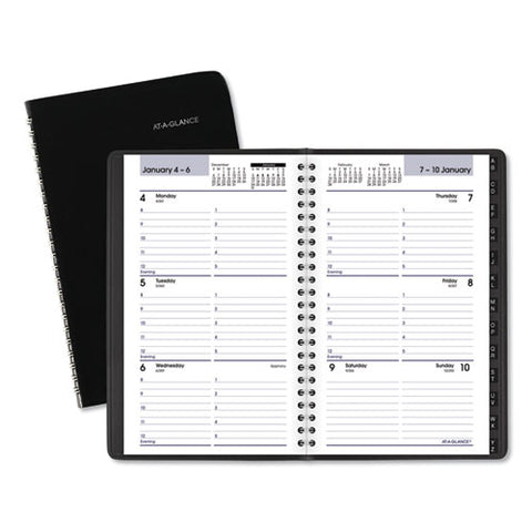 Dayminder Block Format Weekly Appointment Book, Tabbed Telephone/add Section, 8.5 X 5.5, Black, 12-month (jan To Dec): 2025