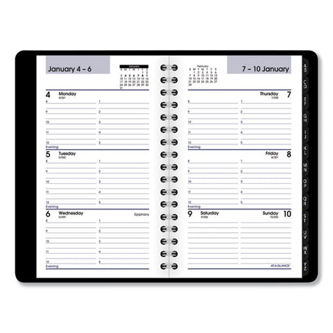 Dayminder Weekly Pocket Appointment Book With Telephone/address Section, 6 X 3.5, Black Cover, 12-month (jan To Dec): 2025