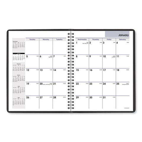 Dayminder Monthly Planner With Notes Column, Ruled Blocks, 8.75 X 7, Black Cover, 12-month (jan To Dec): 2025