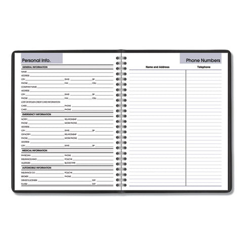 Dayminder Monthly Planner With Notes Column, Ruled Blocks, 8.75 X 7, Black Cover, 12-month (jan To Dec): 2025