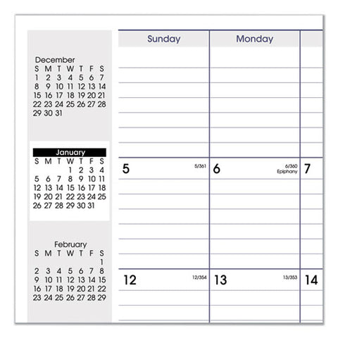 Dayminder Monthly Planner, Ruled Blocks, 12 X 8, Black Cover, 14-month: Dec 2024 To Jan 2026