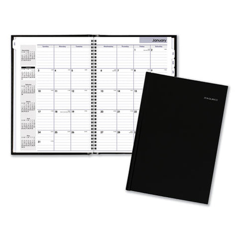 Dayminder Hard-cover Monthly Planner, Ruled Blocks, 11.75 X 8, Black Cover, 14-month: Dec 2024 To Jan 2026