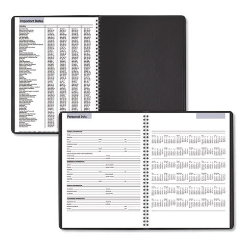 Dayminder Weekly Appointment Book, Vertical-column Format, 11 X 8, Black Cover, 12-month (jan To Dec): 2025