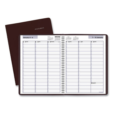 Dayminder Weekly Appointment Book, Vertical-column Format, 11 X 8, Burgundy Cover, 12-month (jan To Dec): 2025