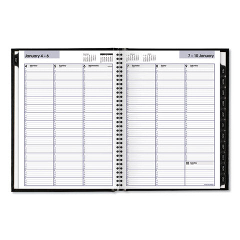 Dayminder Hardcover Weekly Vertical-column Format Appointment Book, 11 X 8, Black Cover, 12-month (jan To Dec): 2025