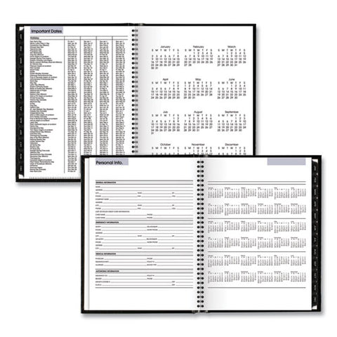 Dayminder Hardcover Weekly Vertical-column Format Appointment Book, 11 X 8, Black Cover, 12-month (jan To Dec): 2025