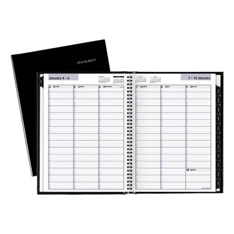 Dayminder Hardcover Weekly Vertical-column Format Appointment Book, 11 X 8, Black Cover, 12-month (jan To Dec): 2025