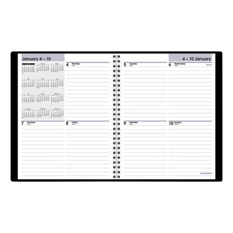 Dayminder Open-schedule Weekly Appointment Book, 8.75 X 7, Black Cover, 12-month (jan To Dec): 2025