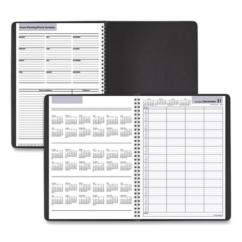 Dayminder Four-person Group Daily Appointment Book, 11 X 8, Black Cover, 12-month (jan To Dec): 2025