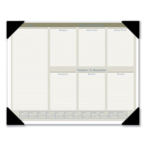 Executive Monthly Desk Pad Calendar, 22 X 17, White Sheets, Black Corners, 12-month (jan To Dec): 2025