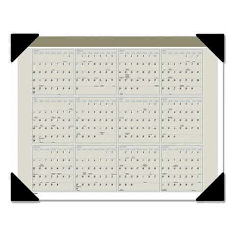 Executive Monthly Desk Pad Calendar, 22 X 17, White Sheets, Black Corners, 12-month (jan To Dec): 2025