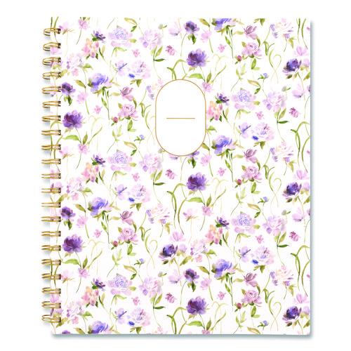 Leah Bisch Petite Floral Academic Weekly Monthly Planner, 11 X 8.5, Purple/green Cover, 12-month (july To June): 2025 To 2026
