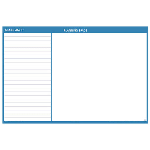 Horizontal Reversible/erasable Wall Planner, 36 X 24, White/blue Sheets, 12-month (jan To Dec): 2025