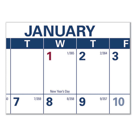 Erasable Vertical/horizontal Wall Planner, 32 X 48, White/blue/red Sheets, 12-month (jan To Dec): 2025