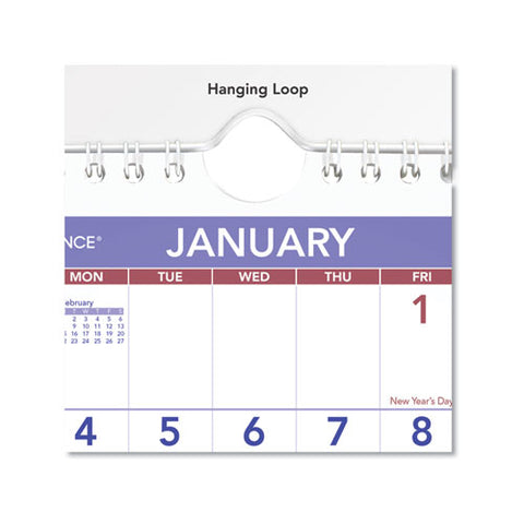 Mini Monthly Wall Calendar With Fold-out Easel, 7 X 8, White Sheets, 12-month (jan To Dec): 2025