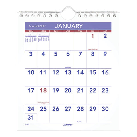 Mini Monthly Wall Calendar With Fold-out Easel, 7 X 8, White Sheets, 12-month (jan To Dec): 2025