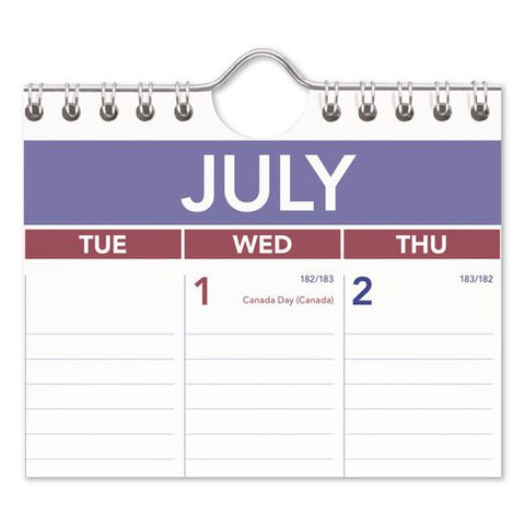 Academic Monthly Wall Calendar, 12 X 17, White/purple/red Sheets, 12-month (july To June): 2026 To 2027