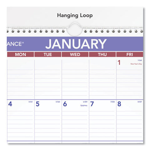 Erasable Wall Calendar, 12 X 17, White Sheets, 12-month (jan To Dec): 2025