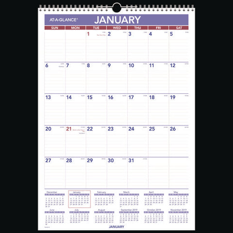 Erasable Wall Calendar, 12 X 17, White Sheets, 12-month (jan To Dec): 2025