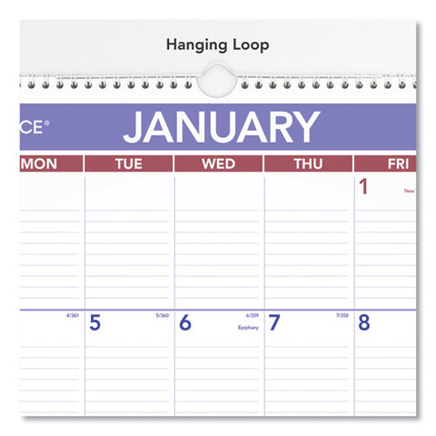 Erasable Wall Calendar, 15.5 X 22.75, White Sheets, 12-month (jan To Dec): 2025