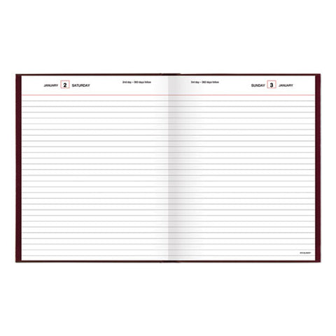 Standard Diary Daily Diary, 2025 Edition, Medium/college Rule, Red Cover, (200) 9.5 X 7.5 Sheets