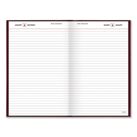 Standard Diary Daily Diary, 2025 Edition, Wide/legal Rule, Red Cover, (200) 12 X 7.75 Sheets