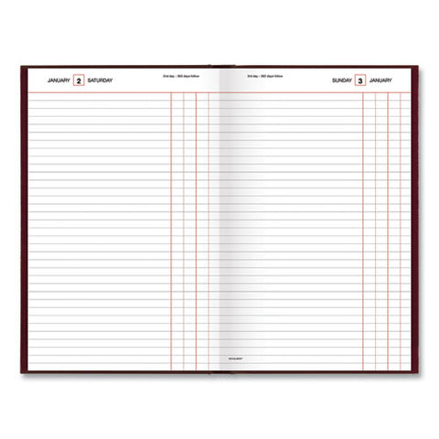 Standard Diary Daily Journal, 2025 Edition, Wide/legal Rule, Red Cover, (210) 12 X 7.75 Sheets