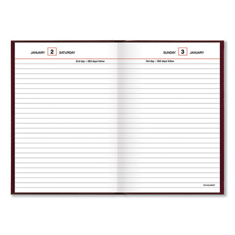 Standard Diary Daily Reminder Book, 2025 Edition, Medium/college Rule, Red Cover, (201) 7.5 X 5.13 Sheets