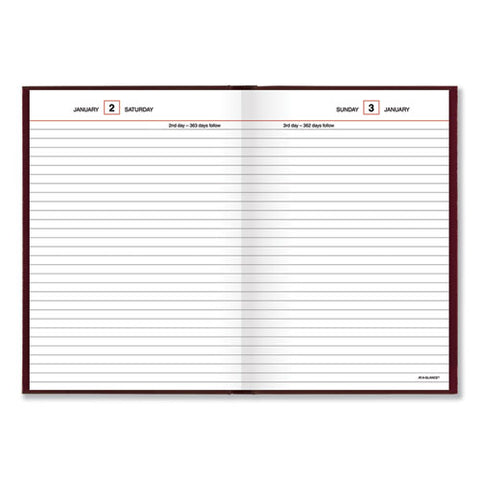 Standard Diary Daily Reminder Book, 2025 Edition, Medium/college Rule, Red Cover, (201) 8.25 X 5.75 Sheets