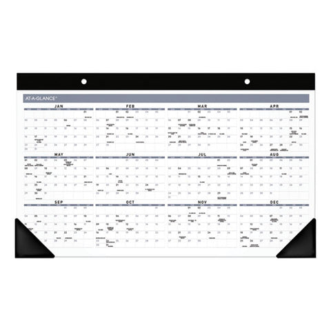 Contemporary Monthly Desk Pad, 18 X 11, White Sheets, Black Binding/corners,12-month (jan To Dec): 2025