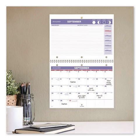 Academic Monthly Desk/wall Calendar, 11 X 8, White/purple/red Sheets, 12-month (july To June): 2026 To 2027