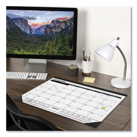 Ruled Desk Pad, 22 X 17, White Sheets, Black Binding, Black Corners, 12-month (jan To Dec): 2025