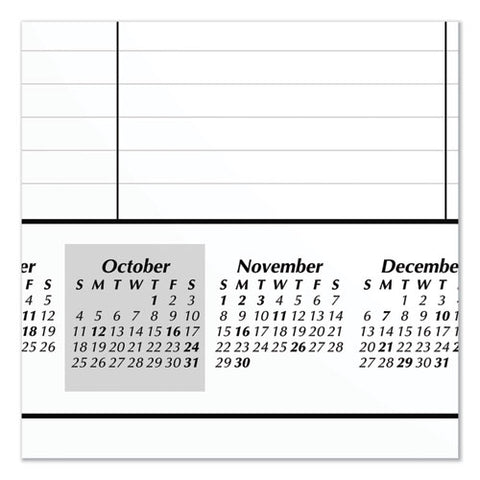 Academic Year Ruled Desk Pad, 21.75 X 17, White Sheets, Black Binding, Black Corners, 16-month (sept To Dec): 2024 To 2025