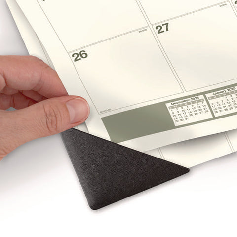 Recycled Monthly Desk Pad, 22 X 17, Sand/green Sheets, Black Binding, Black Corners, 12-month (jan To Dec): 2025