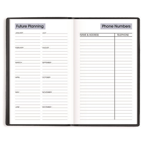 Dayminder Weekly Pocket Planner, 6 X 3.5, Black Cover, 12-month (jan To Dec): 2025