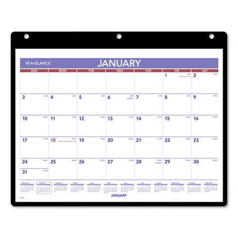 Monthly Desk/wall Calendar With Plastic Backboard And Bonus Pages, 11 X 8, White/violet/red Sheets, 12-month (jan-dec): 2025