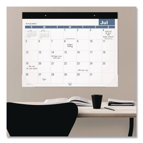 Academic Monthly Deskpad Calendar, 21 X 17, White Sheets, Black Headband/clear Corners, 12-month (july To June): 2026 To 2027