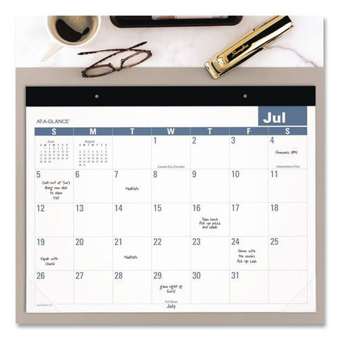 Academic Monthly Deskpad Calendar, 21 X 17, White Sheets, Black Headband/clear Corners, 12-month (july To June): 2026 To 2027