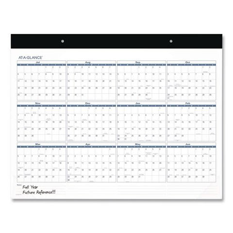 Academic Monthly Deskpad Calendar, 21 X 17, White Sheets, Black Headband/clear Corners, 12-month (july To June): 2026 To 2027