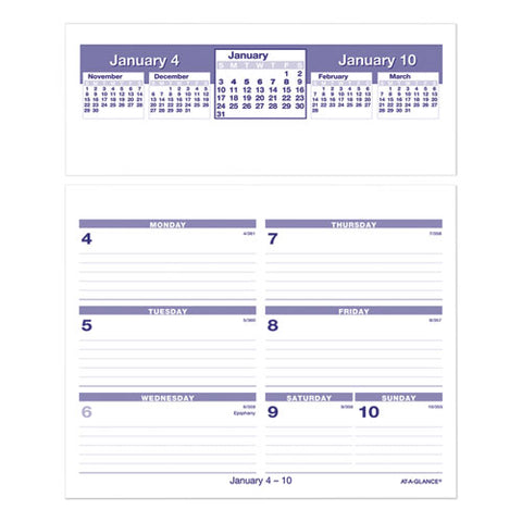 Flip-a-week Desk Calendar Refill, 7 X 6, White Sheets, 12-month (jan To Dec): 2025