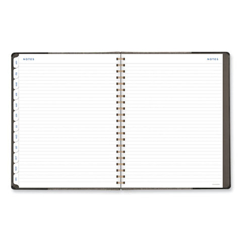 Signature Collection Black/gray Felt Weekly/monthly Planner, 11.25 X 9.5, Black/gray Cover, 13-month: Jan 2025 To Jan 2026