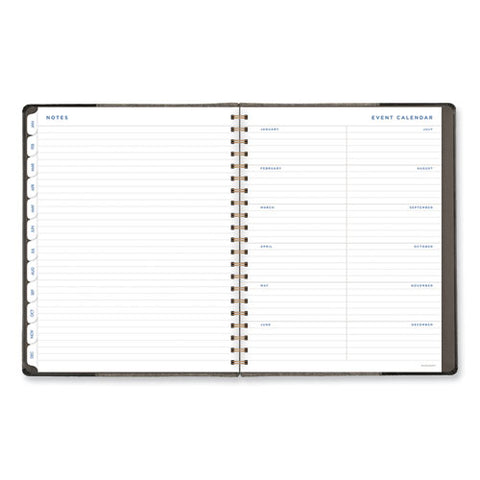 Signature Collection Black/gray Felt Weekly/monthly Planner, 11.25 X 9.5, Black/gray Cover, 13-month: Jan 2025 To Jan 2026