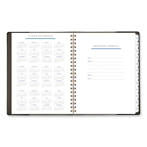 Signature Collection Black/gray Felt Weekly/monthly Planner, 11.25 X 9.5, Black/gray Cover, 13-month: Jan 2025 To Jan 2026