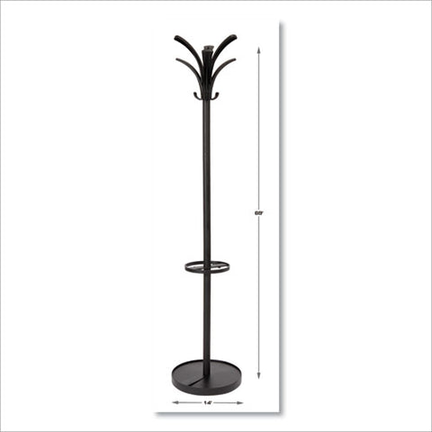 Brio Coat Stand, 13.75w X 13.75d X 66.25h, Black