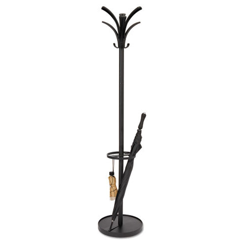 Brio Coat Stand, 13.75w X 13.75d X 66.25h, Black