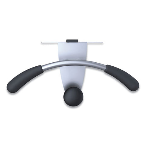 Hanger Shaped Partition Coat Hook, Metal/foam/abs, Silver/black