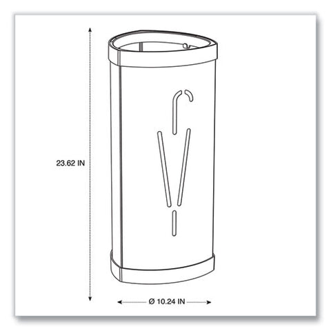 Triangular Umbrella Stand, Steel, 10.25w X 10.25d X 23.67h, Silver/black