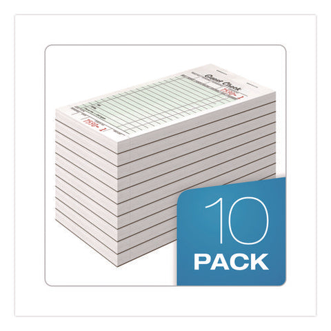 One-part Guest Check Pad With Perforated Stub, One-part (no Copies), 3.4 X 6.25, 50 Forms/pad, 10 Pads/pack