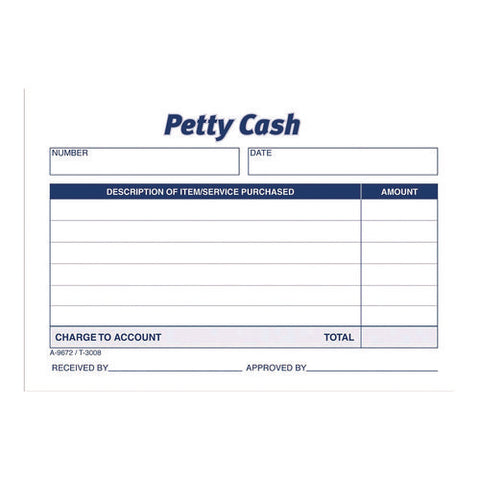 Petty Cash Receipts, One-part (no Copies), 5 X 3.5, 50 Receipts/pad, 12 Pads/pack